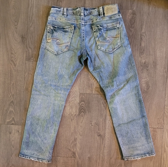 Mens Silver Jeans Blue Relaxed Fit - Picture 1 of 4